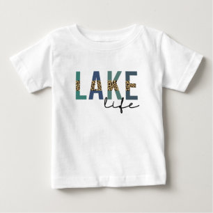 Lake Life Cheetah Print Typography Baby T-Shirt