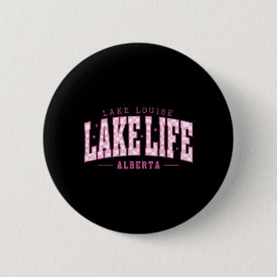 Lake Life Chequerboard Lake Louise Summer Vacation 6 Cm Round Badge
