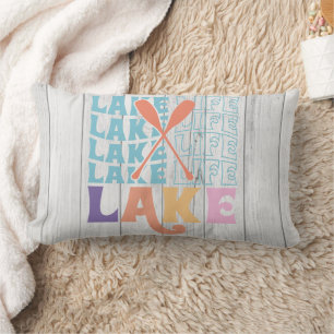 Lake Life Colourful And Fun Font Lumbar Cushion