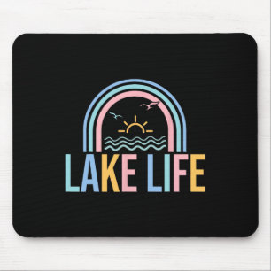 Lake Life Fisherman Retro Groovy Fishing Lake Love Mouse Pad