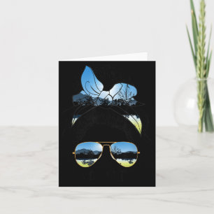 Lake Life Hair Girl Sunglasses Retro Lake Summer Card