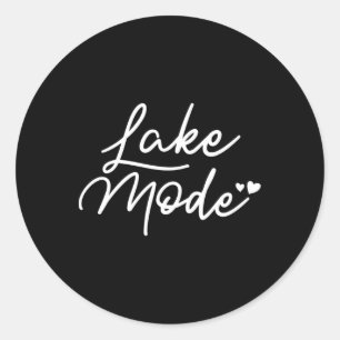 Lake Life In Summer Vacation Of Funny Camping And Classic Round Sticker