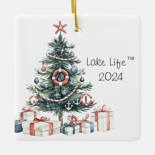 Lake Life Nautical Christmas Tree Ornament 2024 (Front)