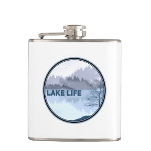 Lake Life Reflection Hip Flask