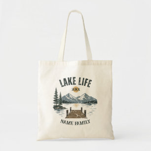 Lake Life Retro Grunge Family Vacation Match Tote Bag