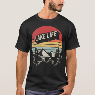 Lake Life Retro Vintage Mountains Nature T-Shirt