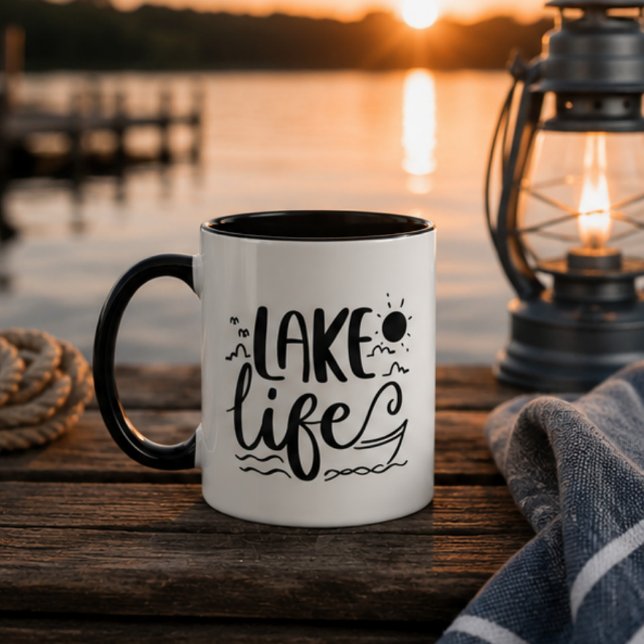 Lake Life Rustic Lake House Camper Cabin Mug (Creator Uploaded)