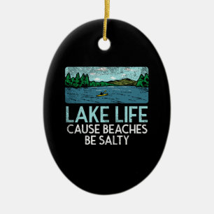 Lake Life Salty Beaches Ceramic Tree Decoration