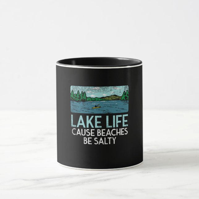 Lake Life Salty Beaches Mug (Center)