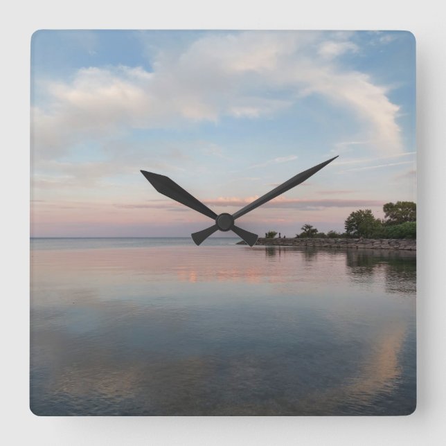 Lake Life Serenity Square Wall Clock (Front)