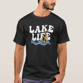 Lake Life Wavy Cool Lake House Party Or Bacheloret T-Shirt