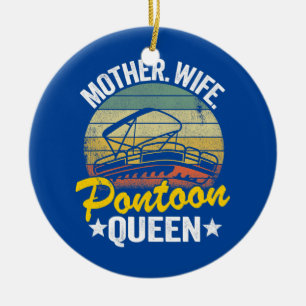 Lake Life Women Mom Mother Wife Pontoon Queen Ceramic Tree Decoration
