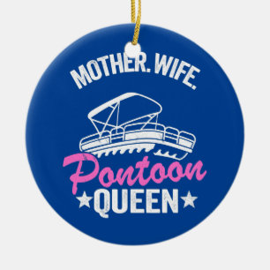 Lake Life Women Mum Mother Wife Pontoon Queen  Ceramic Tree Decoration