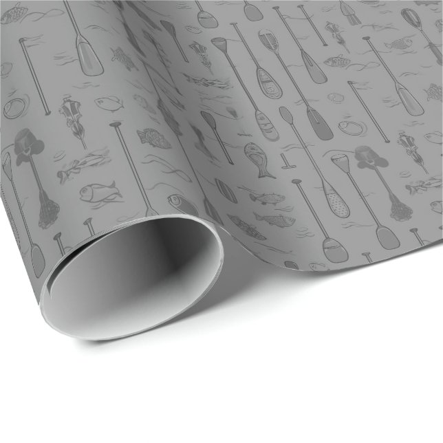 Lake Life Wrapping Paper - Monochrome  (Roll Corner)