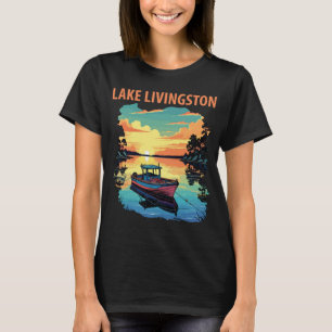 Lake Livingston Boat Sunset Travel T-Shirt