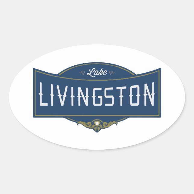Lake Livingston Oval Sticker (Front)