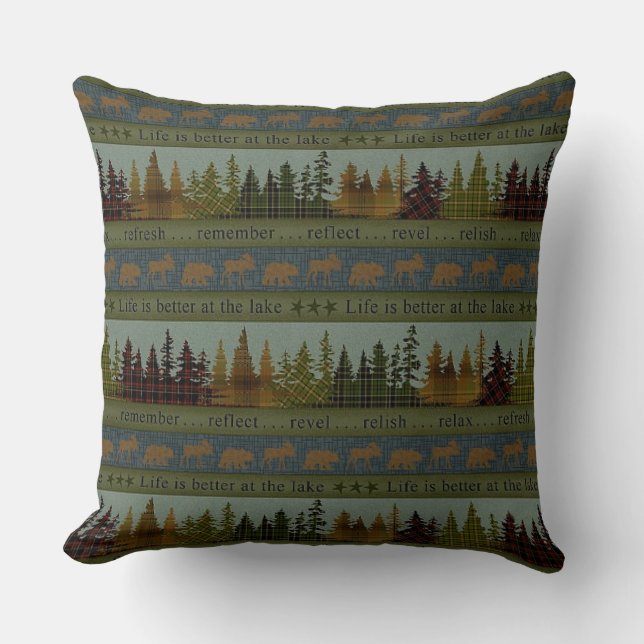 "Lake/Lodge/Cabin" THROW PILLOW (Front)