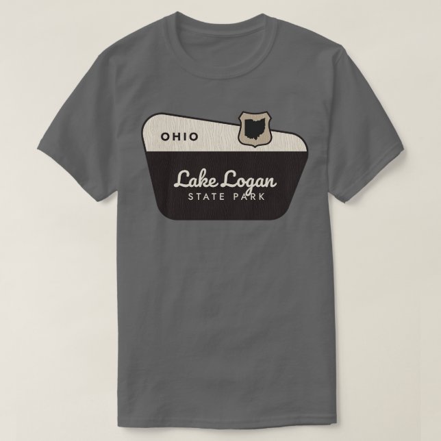 Lake Logan State Park Ohio Welcome Sign T-Shirt (Design Front)