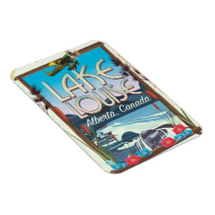 Lake Louise, Alberta Canada travel poster Magnet