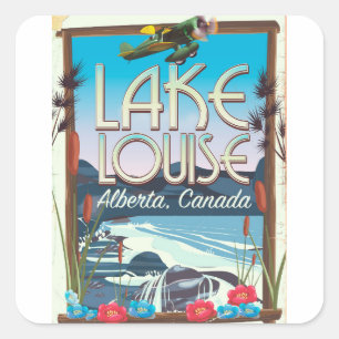 Lake Louise, Alberta Canada travel poster Square Sticker