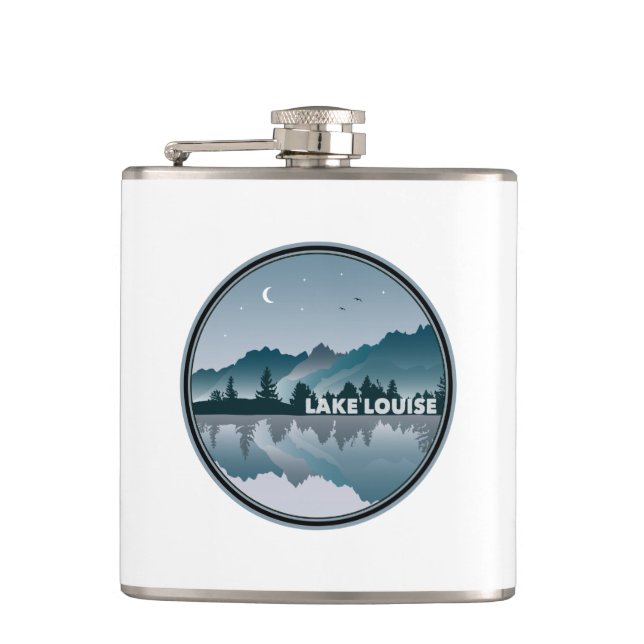 Lake Louise Alberta Reflection Hip Flask (Front)