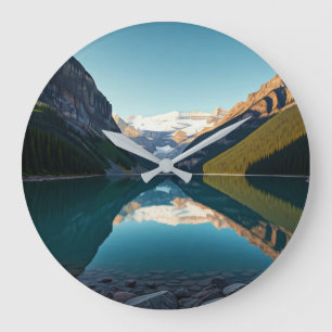 Lake Louise at Banff National Park Canada Large Clock