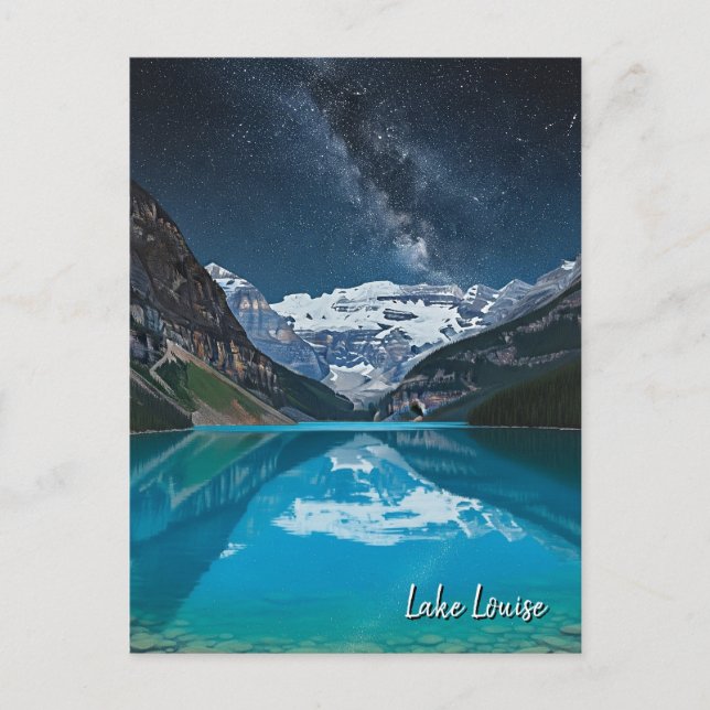 Lake Louise at Banff National Park Night Postcard (Front)