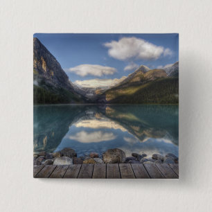 Lake Louise at sunrise, Banff National Park, 15 Cm Square Badge