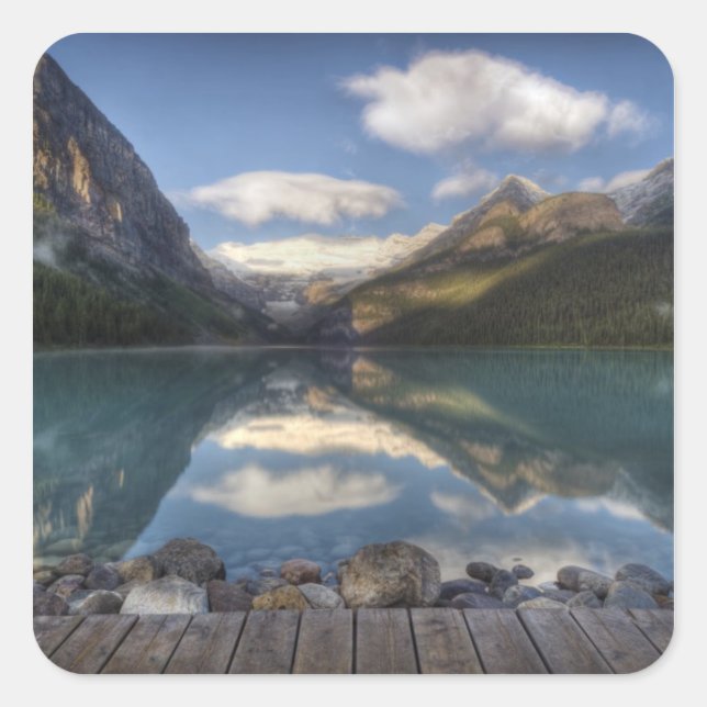 Lake Louise at sunrise, Banff National Park, Square Sticker (Front)