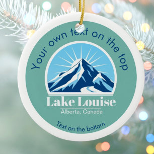 Lake Louise Banff Alberta Canada Blue Mountain Ceramic Tree Decoration