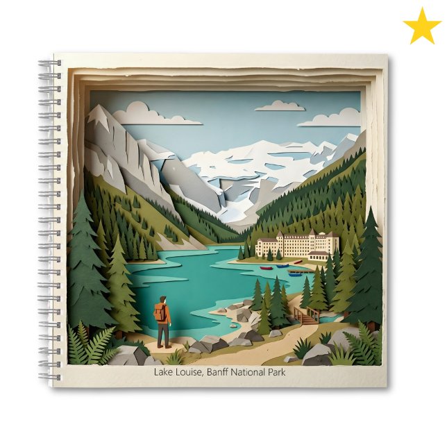 Lake Louise Banff Canada Paper Collage Diorama Notebook (Creator Uploaded)