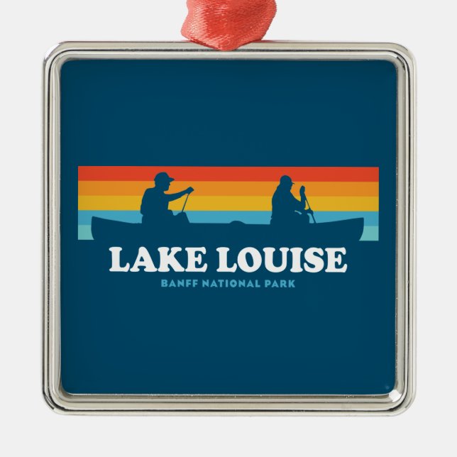 Lake Louise Banff National Park Canoe Metal Tree Decoration (Front)