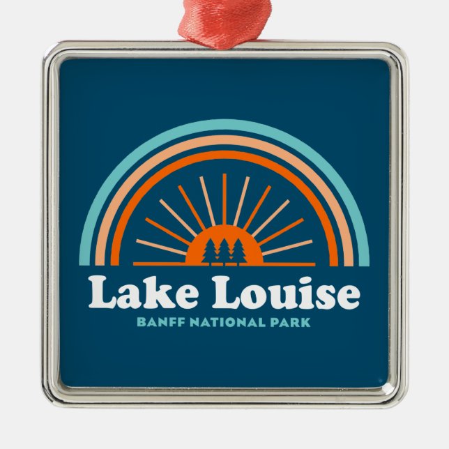 Lake Louise Banff National Park Rainbow Metal Tree Decoration (Front)