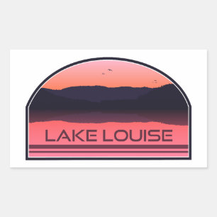 Lake Louise Banff National Park Red Sunrise Rectangular Sticker