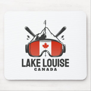 Lake Louise Canada Ski Retro Skiing  Mouse Pad