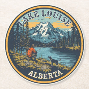 Lake Louise Canada Travel Gift Banff National Park Round Paper Coaster