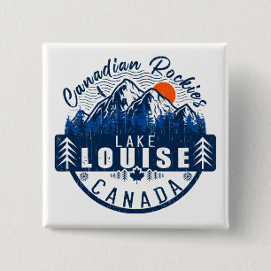 Lake Louise Canada Vintage Retro Sunset Souvenir 15 Cm Square Badge