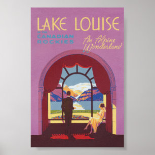 Lake Louise Canada Vintage Travel Poster