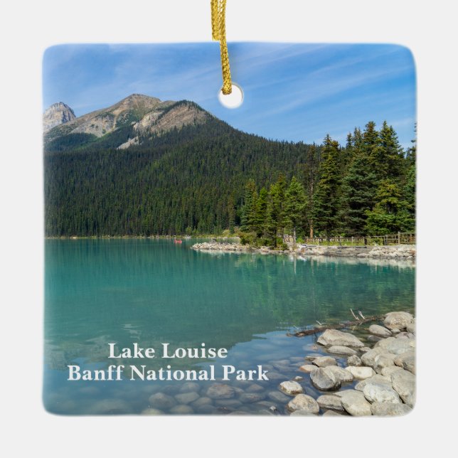 Lake Louise in Banff Canada Ceramic Ornament (Front)