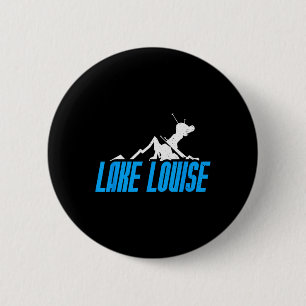 Lake Louise Skiing Snowboarding Canada Resort Dist 6 Cm Round Badge