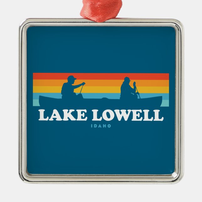 Lake Lowell Idaho Canoe Metal Tree Decoration (Front)