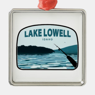 Lake Lowell Idaho Fishing Rod Metal Tree Decoration