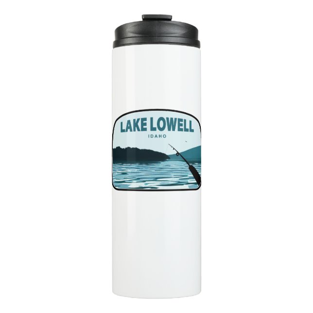 Lake Lowell Idaho Fishing Rod Thermal Tumbler (Front)