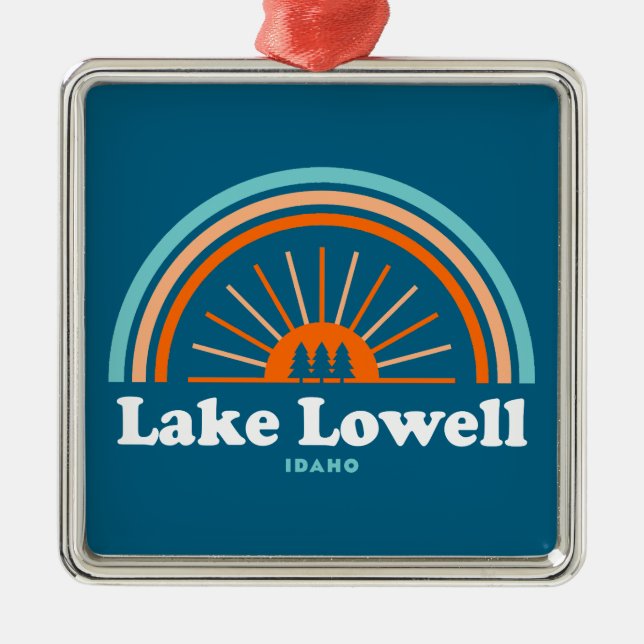 Lake Lowell Idaho Rainbow Metal Tree Decoration (Front)
