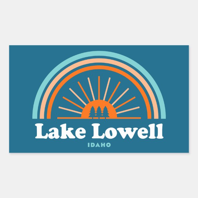 Lake Lowell Idaho Rainbow Rectangular Sticker (Front)