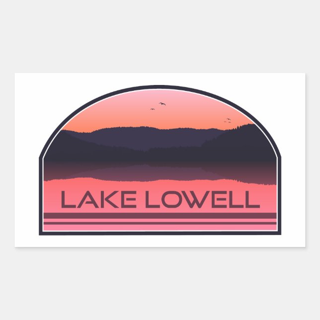 Lake Lowell Idaho Red Sunrise Rectangular Sticker (Front)