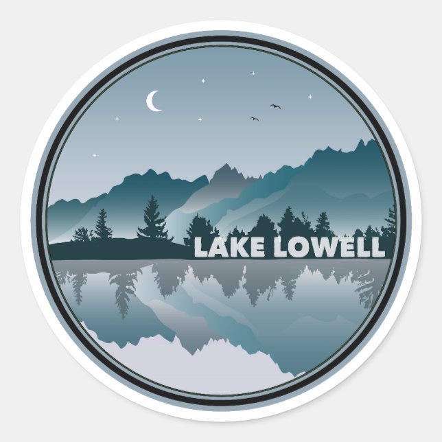 Lake Lowell Idaho Reflection Classic Round Sticker (Front)