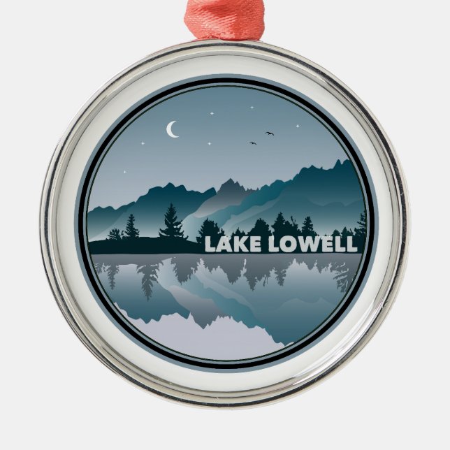 Lake Lowell Idaho Reflection Metal Tree Decoration (Front)