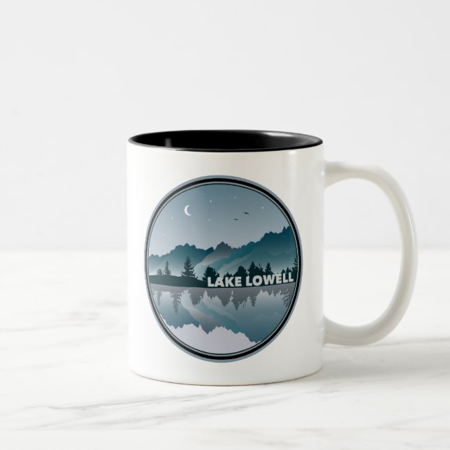 Lake Lowell Idaho Reflection Two-Tone Coffee Mug (Right)