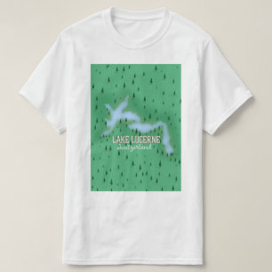 Lake Lucerne Switzerland travel poster map T-Shirt